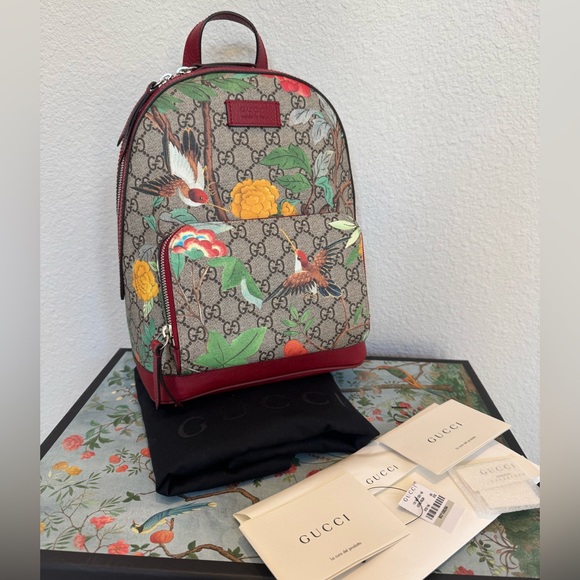 Gucci GG Supreme Monogram Tian Web Small Backpack - Picture 2 of 6